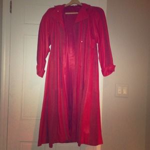 Red Italian Leather Coat