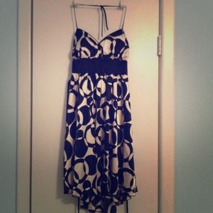 Black and Cream Classy Halter Dress