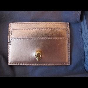 Alexander McQueen soft steel skull card holder