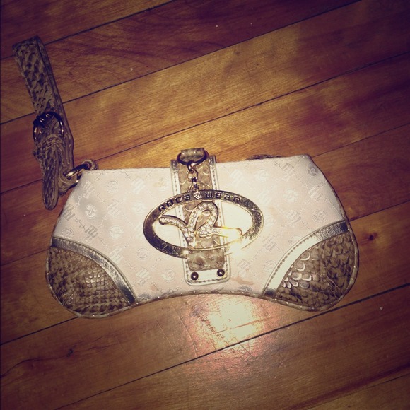 Wristlet white and gold rocawear