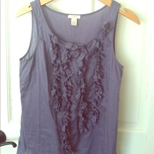 J.crew ruffled front sleeveless blouse