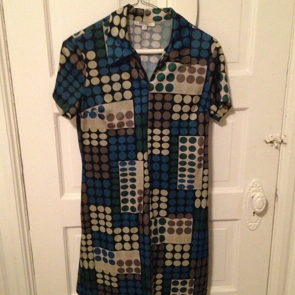 Vintage polka dot shirt dress
