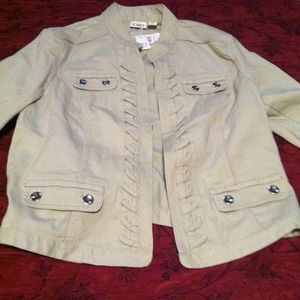 Khaki 3/4 sleeve blazer****hold for trade***