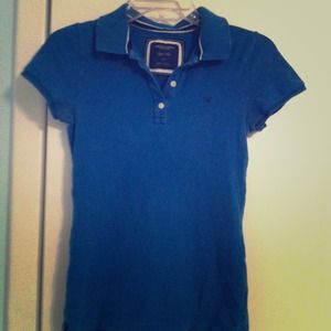 American Eagle Blue Short Sleeved Polo