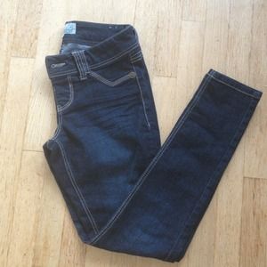 Dark denim skinny jeggings