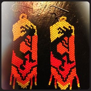 Custom kokopelli beaded earrings