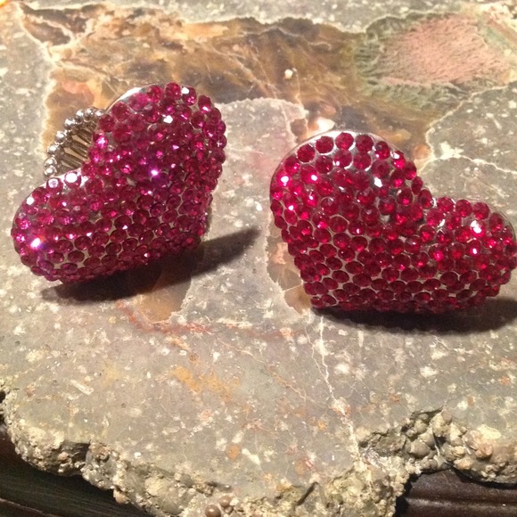 VERY BLING Heart Rings💎Pink or Red💎 NWOT