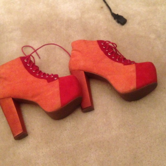 Jeffrey Campbell Lita Orange and red Size 8 - Picture 3 of 3