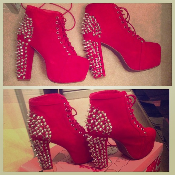 Jeffrey Campbell Shoes - Red Spike Lita