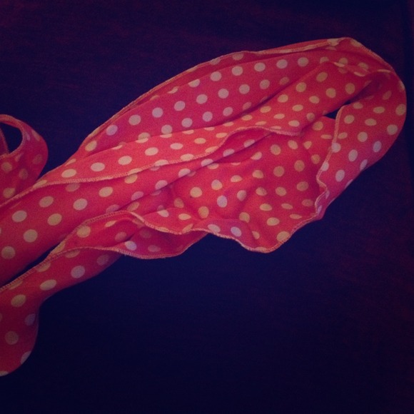 Orange polka dot scarf