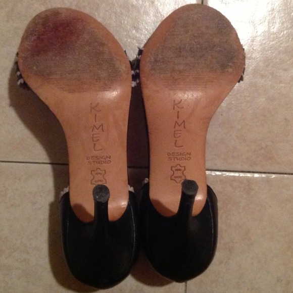 Kimel Black & Pink Peep Toe Sandals/Shoes Sz 7 - Picture 4 of 4