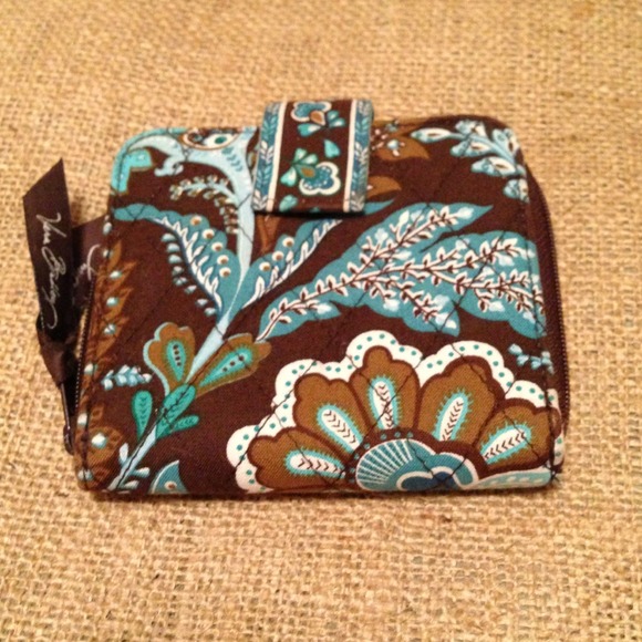 Vera Bradley Retired Java Blue, Mini Zipper Wallet