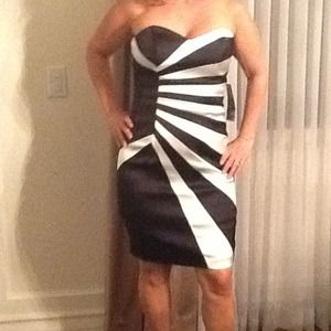 Black & white stapless Dress