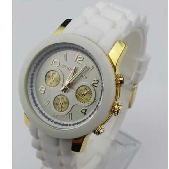 Women's, Men's, White Silicone Watch
