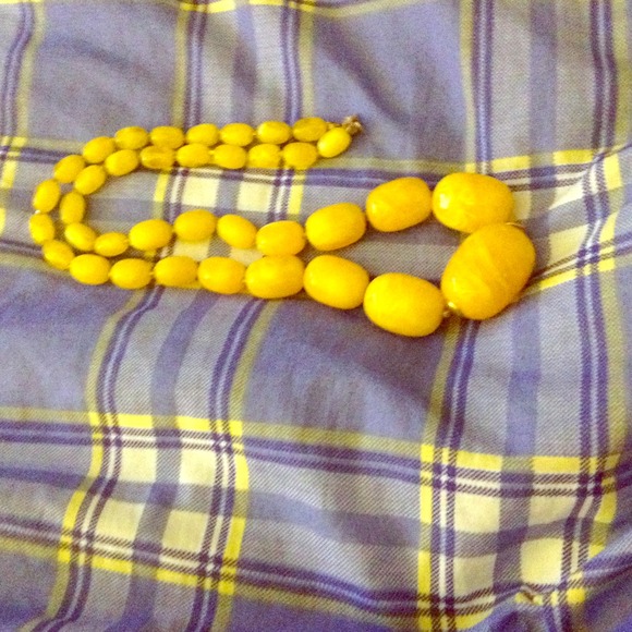Yellow beaded necklace