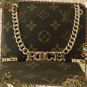 Gold Linked Statement Necklace & Earrings(REDUCED)