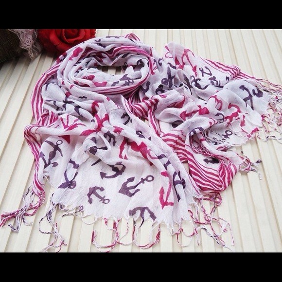 Accessories - ⚓Deep pink & purple⚓ ANCHOR scarf
