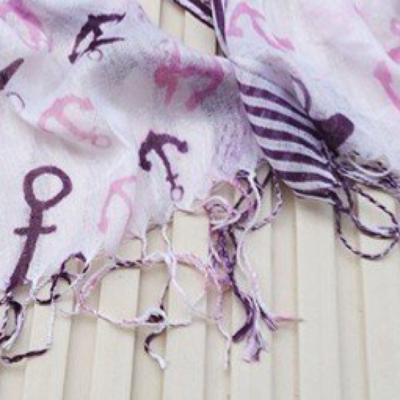 🎉HP 10/5🎉⚓Light pink & purple⚓ ANCHOR scarf - Picture 3 of 3