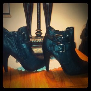 Black leather boots