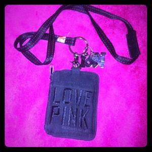 Vs pink lanyard id holder