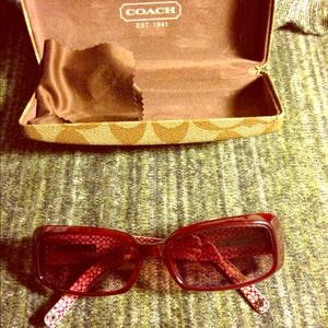 Reserved Authentic Coach Burgundy Megan Sunglasses