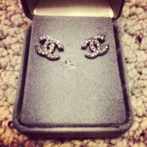 Chanel rhinestone earrings.