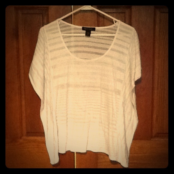 White House Black Market ruffle bat wing shirt