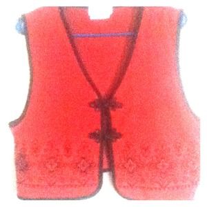 Red and Black Cropped Vest