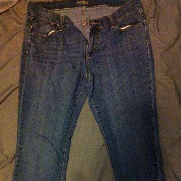 Medium wash boot cut jeans