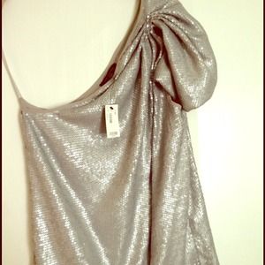 NWT The Limited one-shoulder sequined top