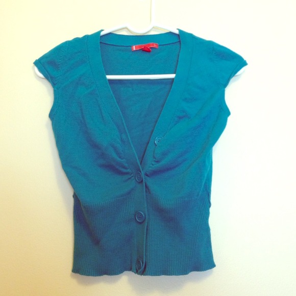 Turquoise Crop Cardigan