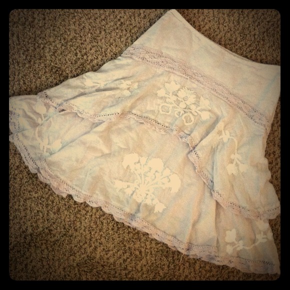 Embellished MissMe Grey Summer Peasant Skirt