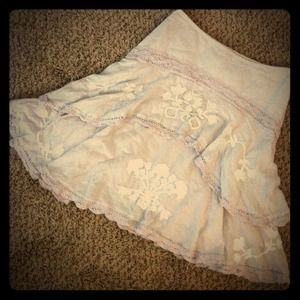 Embellished MissMe Grey Summer Peasant Skirt