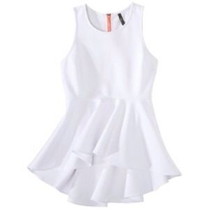 White Hi/Lo Super  Peplum Top!