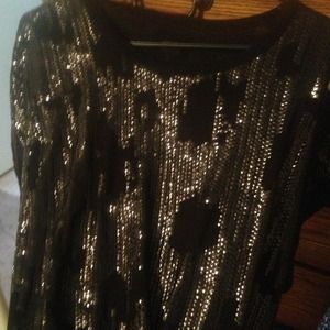 Joes Jeans sequin tunic top, black on black