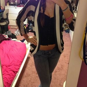 Black and white striped sweater