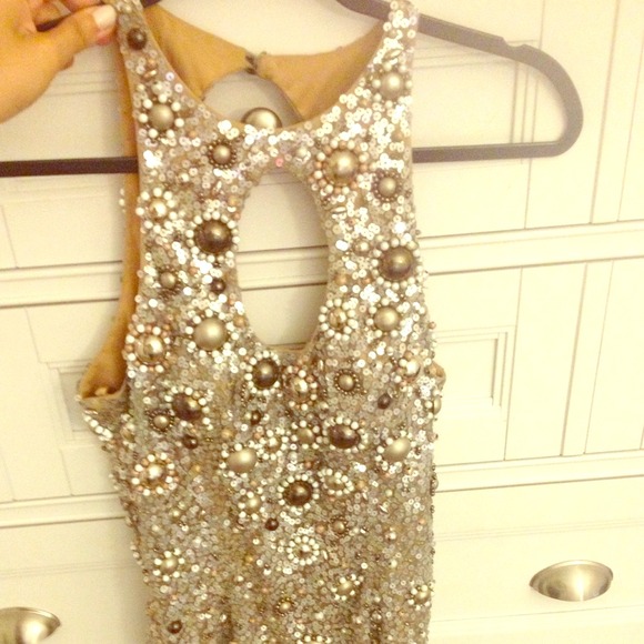 Jovani sequin bejeweled short sleeveless dress - Picture 1 of 4
