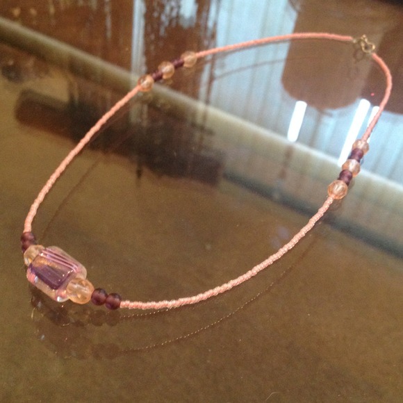 Handmade Peach and Purple Necklace