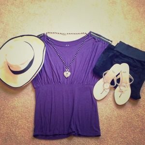 Mile Cyrus Max Purple rayon top