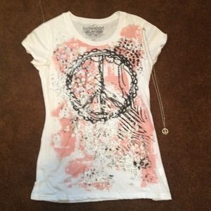NWOT Sparkly Peace Tee