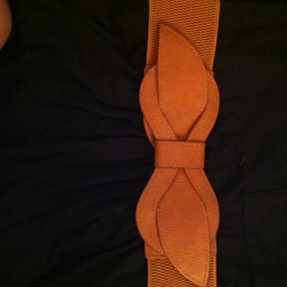 ?Bundled ❤Cognac bow waist belt S/M main image 4