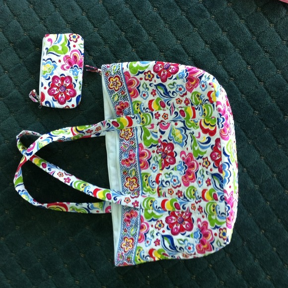 Colorful Matching Handbag and Clutch - Picture 3 of 4