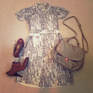 Grey/white sheer Banana Republic dress