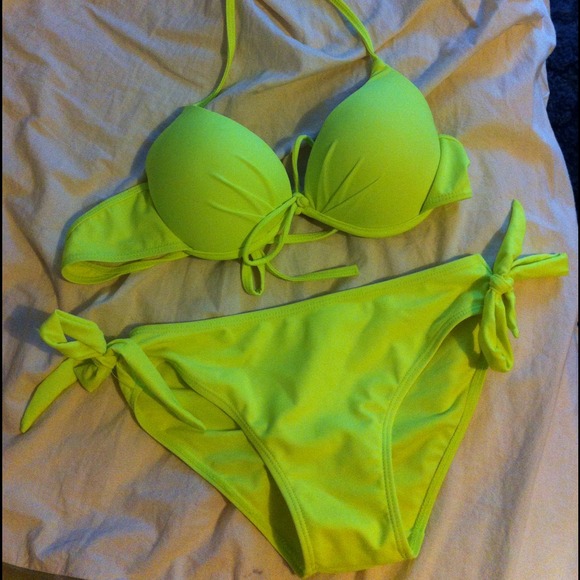 Neon swim suit. Fits up to a C cup. Never worn.