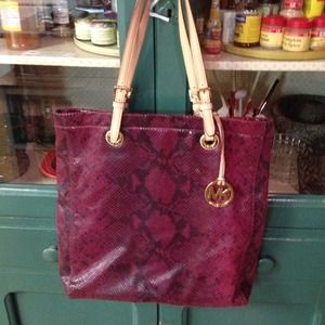 Large snakeskin Michael Kors handbag