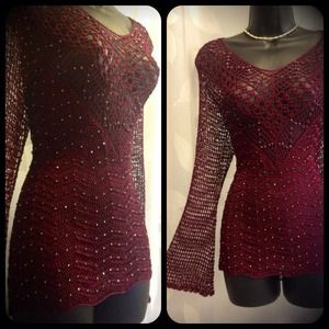 NWOT Gorgeous Crochet Net Blouse