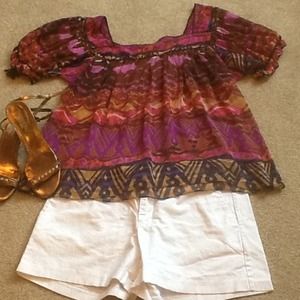 ECI sheer boho style top