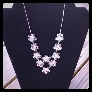 Italian silver flower necklace