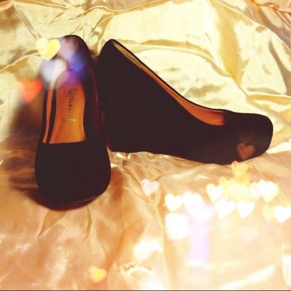 Jeffrey Campbell black suede wedges