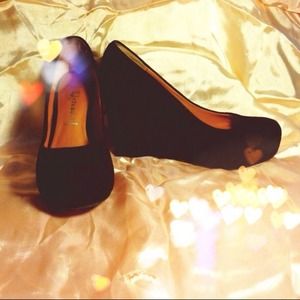 Jeffrey Campbell black suede wedges